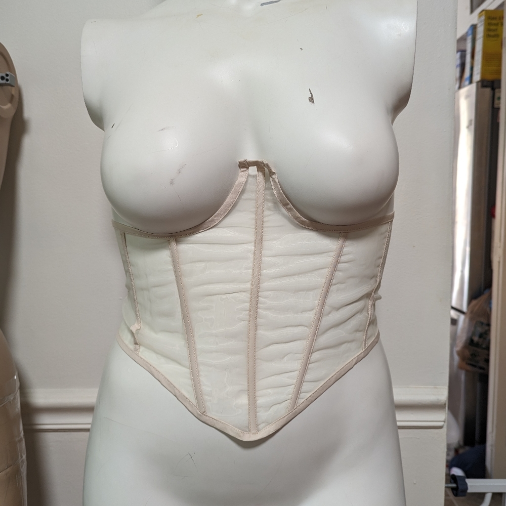 Mesh Underbust Corset Crop Top (NUDE COLOR)